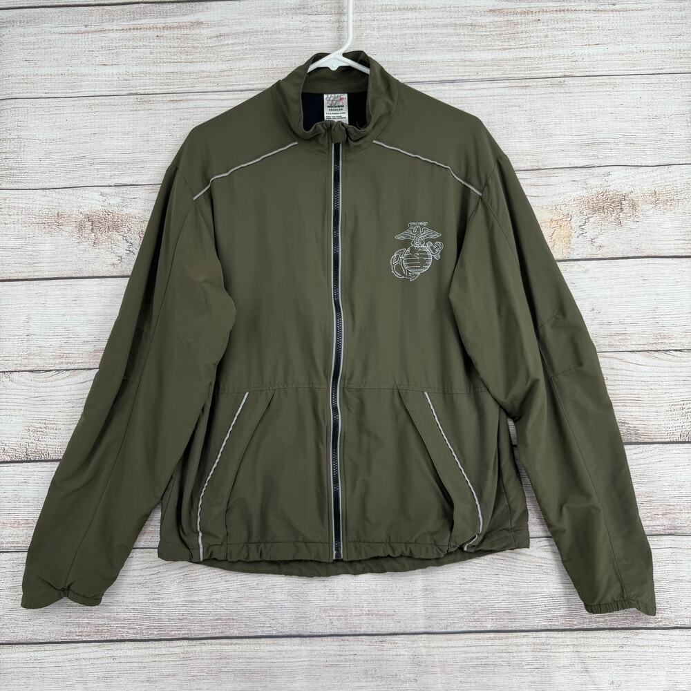 New Balance US Marines Full Zip‎ Running Jacket Adult Medium Green